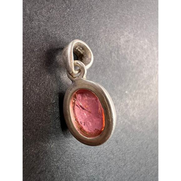NEW Pink Tourmaline rubellite sterling silver pendant 1.90 grams - Picture 4 of 10